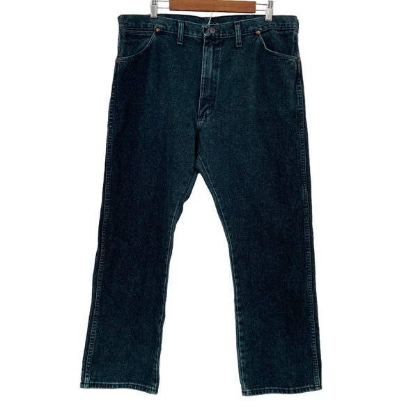 Vintage Wrangler Acid Wash Green Jeans Made in USA Men's Size 40x30 - Picture 1 of 7